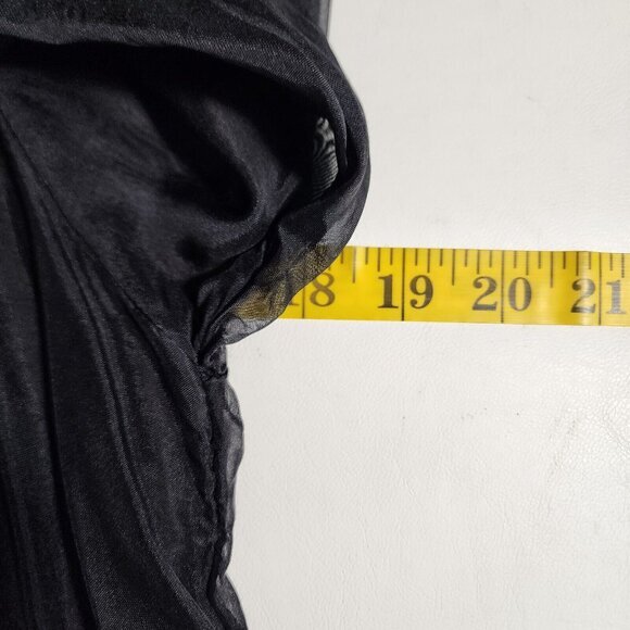 Meo Meli Peasant Top Silk Blend Womens Small Black Italy Flowy - Picture 9 of 10